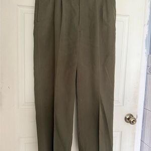 Green Chinos with Classic Pleated Front and Relaxed Fit